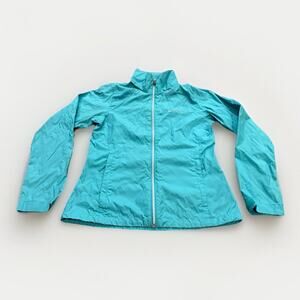 Columbia Jacket Womens Teal Switchback II Raincoat Full Zip Hidden Hood M RL2149